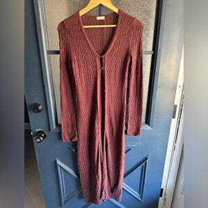 Pilcro Deep Red Long Sleeve Cardigan